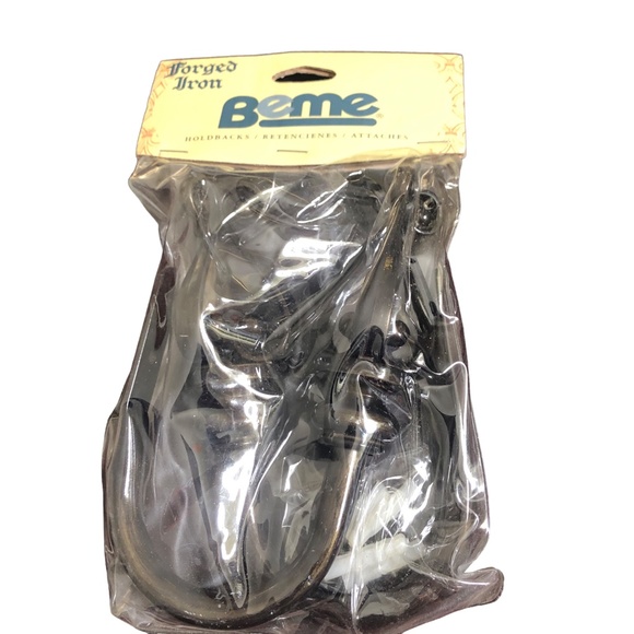 IKEA Forged Iron Beme 2 Pcs Dark Bronze Metal Curtain Rod Holdback Home Accents - Picture 10 of 10